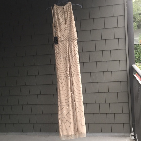 Adrianna Papell Art Deco Beaded halter Madigan - Picture 5 of 7